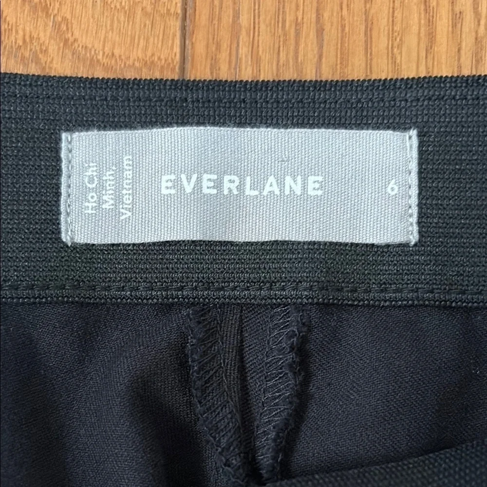 Everlane Black High Rise Slim Ankle Pants Side Zip Career Size 6